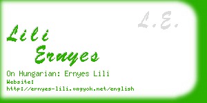 lili ernyes business card